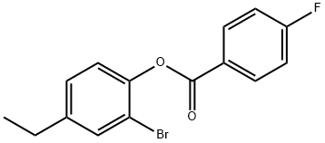 2-bromo-4-ethylphenyl 4-fluorobenzoate Struktur