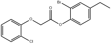 2-bromo-4-ethylphenyl (2-chlorophenoxy)acetate Struktur