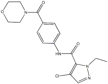 4-chloro-1-ethyl-N-[4-(morpholin-4-ylcarbonyl)phenyl]-1H-pyrazole-5-carboxamide Struktur