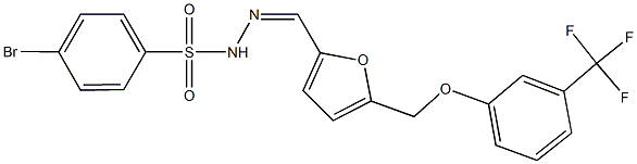 4-bromo-N'-[(5-{[3-(trifluoromethyl)phenoxy]methyl}-2-furyl)methylene]benzenesulfonohydrazide Struktur