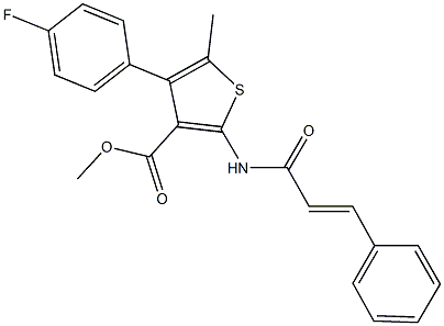 methyl 2-(cinnamoylamino)-4-(4-fluorophenyl)-5-methylthiophene-3-carboxylate Struktur