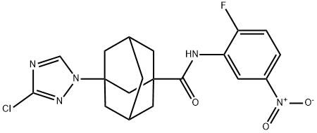 3-(3-chloro-1H-1,2,4-triazol-1-yl)-N-{2-fluoro-5-nitrophenyl}-1-adamantanecarboxamide Struktur