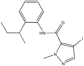 N-(2-sec-butylphenyl)-4-iodo-1-methyl-1H-pyrazole-5-carboxamide Struktur