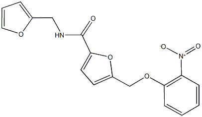 N-(2-furylmethyl)-5-({2-nitrophenoxy}methyl)-2-furamide Struktur