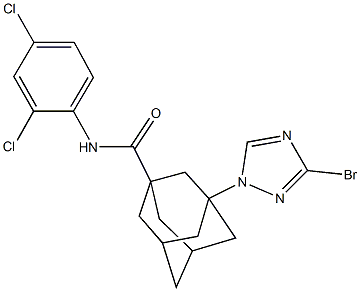 3-(3-bromo-1H-1,2,4-triazol-1-yl)-N-(2,4-dichlorophenyl)-1-adamantanecarboxamide Struktur