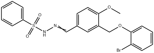 N'-{3-[(2-bromophenoxy)methyl]-4-methoxybenzylidene}benzenesulfonohydrazide Struktur