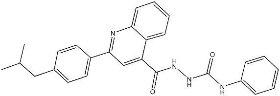 2-{[2-(4-isobutylphenyl)-4-quinolinyl]carbonyl}-N-phenylhydrazinecarboxamide Struktur