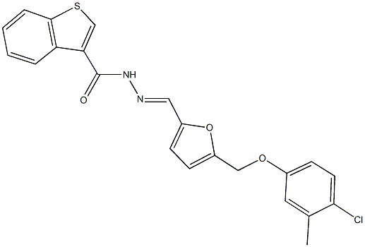 N'-({5-[(4-chloro-3-methylphenoxy)methyl]-2-furyl}methylene)-1-benzothiophene-3-carbohydrazide Struktur