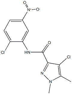 4-chloro-N-{2-chloro-5-nitrophenyl}-1,5-dimethyl-1H-pyrazole-3-carboxamide Struktur