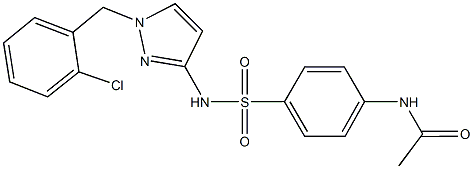 N-[4-({[1-(2-chlorobenzyl)-1H-pyrazol-3-yl]amino}sulfonyl)phenyl]acetamide Struktur