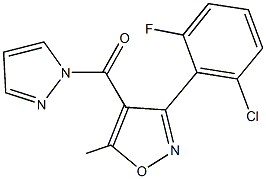 3-(2-chloro-6-fluorophenyl)-5-methyl-4-(1H-pyrazol-1-ylcarbonyl)isoxazole Struktur