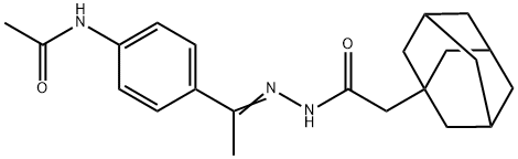 N-{4-[N-(1-adamantylacetyl)ethanehydrazonoyl]phenyl}acetamide Struktur