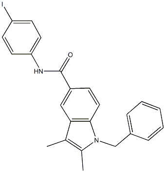 1-benzyl-N-(4-iodophenyl)-2,3-dimethyl-1H-indole-5-carboxamide Struktur