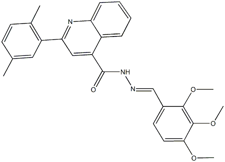 2-(2,5-dimethylphenyl)-N'-(2,3,4-trimethoxybenzylidene)-4-quinolinecarbohydrazide Struktur