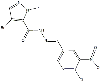 4-bromo-N'-{4-chloro-3-nitrobenzylidene}-1-methyl-1H-pyrazole-5-carbohydrazide Struktur