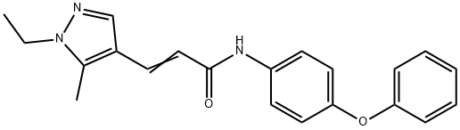 3-(1-ethyl-5-methyl-1H-pyrazol-4-yl)-N-(4-phenoxyphenyl)acrylamide Struktur