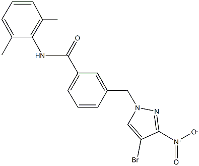 3-({4-bromo-3-nitro-1H-pyrazol-1-yl}methyl)-N-(2,6-dimethylphenyl)benzamide Struktur