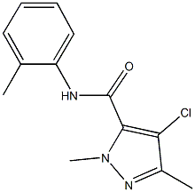 4-chloro-1,3-dimethyl-N-(2-methylphenyl)-1H-pyrazole-5-carboxamide Struktur