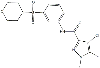 4-chloro-1,5-dimethyl-N-[3-(4-morpholinylsulfonyl)phenyl]-1H-pyrazole-3-carboxamide Struktur