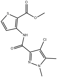 methyl 3-{[(4-chloro-1,5-dimethyl-1H-pyrazol-3-yl)carbonyl]amino}-2-thiophenecarboxylate Struktur