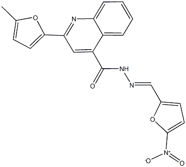 N'-({5-nitro-2-furyl}methylene)-2-(5-methyl-2-furyl)-4-quinolinecarbohydrazide Struktur