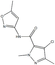 4-chloro-1,3-dimethyl-N-(5-methyl-3-isoxazolyl)-1H-pyrazole-5-carboxamide Struktur