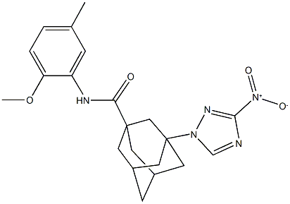 3-{3-nitro-1H-1,2,4-triazol-1-yl}-N-(2-methoxy-5-methylphenyl)-1-adamantanecarboxamide Struktur