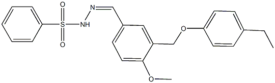 N'-{3-[(4-ethylphenoxy)methyl]-4-methoxybenzylidene}benzenesulfonohydrazide Struktur