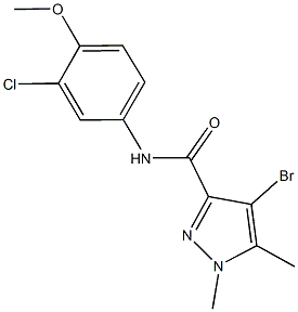 4-bromo-N-(3-chloro-4-methoxyphenyl)-1,5-dimethyl-1H-pyrazole-3-carboxamide Struktur