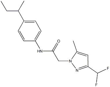 N-(4-sec-butylphenyl)-2-[3-(difluoromethyl)-5-methyl-1H-pyrazol-1-yl]acetamide Struktur