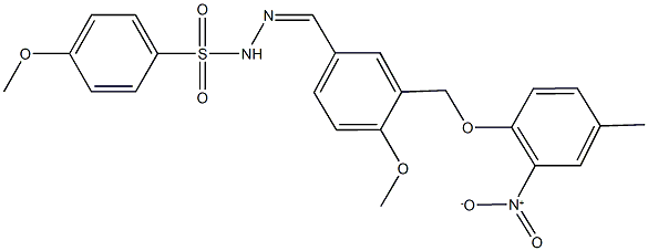 N'-[3-({2-nitro-4-methylphenoxy}methyl)-4-methoxybenzylidene]-4-methoxybenzenesulfonohydrazide Struktur