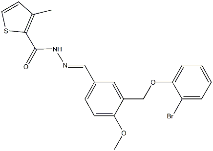 N'-{3-[(2-bromophenoxy)methyl]-4-methoxybenzylidene}-3-methyl-2-thiophenecarbohydrazide Struktur