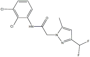 N-(2,3-dichlorophenyl)-2-[3-(difluoromethyl)-5-methyl-1H-pyrazol-1-yl]acetamide Struktur