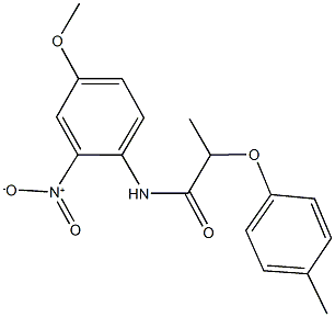 N-{2-nitro-4-methoxyphenyl}-2-(4-methylphenoxy)propanamide Struktur