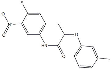 N-{4-fluoro-3-nitrophenyl}-2-(3-methylphenoxy)propanamide Struktur