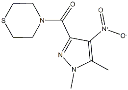 4-({4-nitro-1,5-dimethyl-1H-pyrazol-3-yl}carbonyl)thiomorpholine Struktur