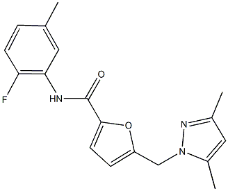 5-[(3,5-dimethyl-1H-pyrazol-1-yl)methyl]-N-(2-fluoro-5-methylphenyl)-2-furamide Struktur