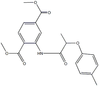 dimethyl 2-{[2-(4-methylphenoxy)propanoyl]amino}terephthalate Struktur