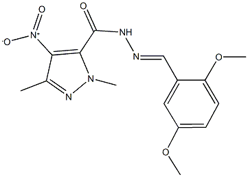 N'-(2,5-dimethoxybenzylidene)-4-nitro-1,3-dimethyl-1H-pyrazole-5-carbohydrazide Struktur