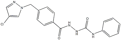 2-{4-[(4-chloro-1H-pyrazol-1-yl)methyl]benzoyl}-N-phenylhydrazinecarboxamide Struktur