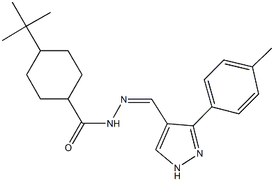 4-tert-butyl-N'-{[3-(4-methylphenyl)-1H-pyrazol-4-yl]methylene}cyclohexanecarbohydrazide Struktur