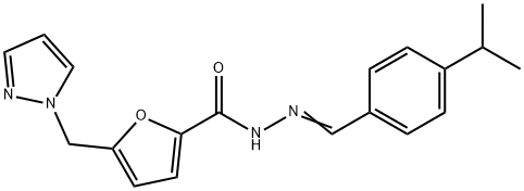 N'-(4-isopropylbenzylidene)-5-(1H-pyrazol-1-ylmethyl)-2-furohydrazide Struktur