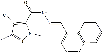 4-chloro-1,3-dimethyl-N'-(1-naphthylmethylene)-1H-pyrazole-5-carbohydrazide Struktur