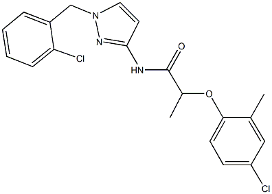 N-[1-(2-chlorobenzyl)-1H-pyrazol-3-yl]-2-(4-chloro-2-methylphenoxy)propanamide Struktur