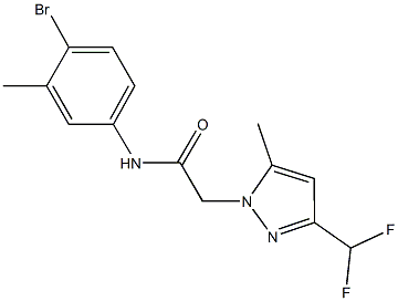 N-(4-bromo-3-methylphenyl)-2-[3-(difluoromethyl)-5-methyl-1H-pyrazol-1-yl]acetamide Struktur