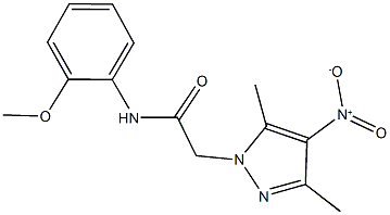 2-{4-nitro-3,5-dimethyl-1H-pyrazol-1-yl}-N-(2-methoxyphenyl)acetamide Struktur