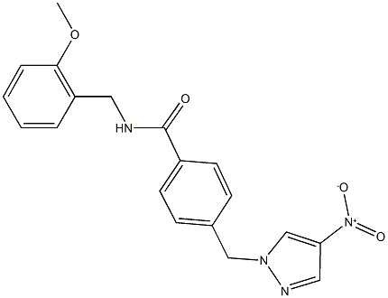 4-({4-nitro-1H-pyrazol-1-yl}methyl)-N-(2-methoxybenzyl)benzamide Struktur