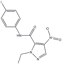 1-ethyl-4-nitro-N-(4-iodophenyl)-1H-pyrazole-5-carboxamide Struktur