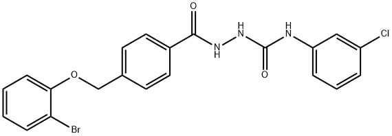 2-{4-[(2-bromophenoxy)methyl]benzoyl}-N-(3-chlorophenyl)hydrazinecarboxamide Struktur