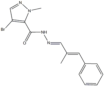 4-bromo-1-methyl-N'-(2-methyl-3-phenyl-2-propenylidene)-1H-pyrazole-5-carbohydrazide Struktur